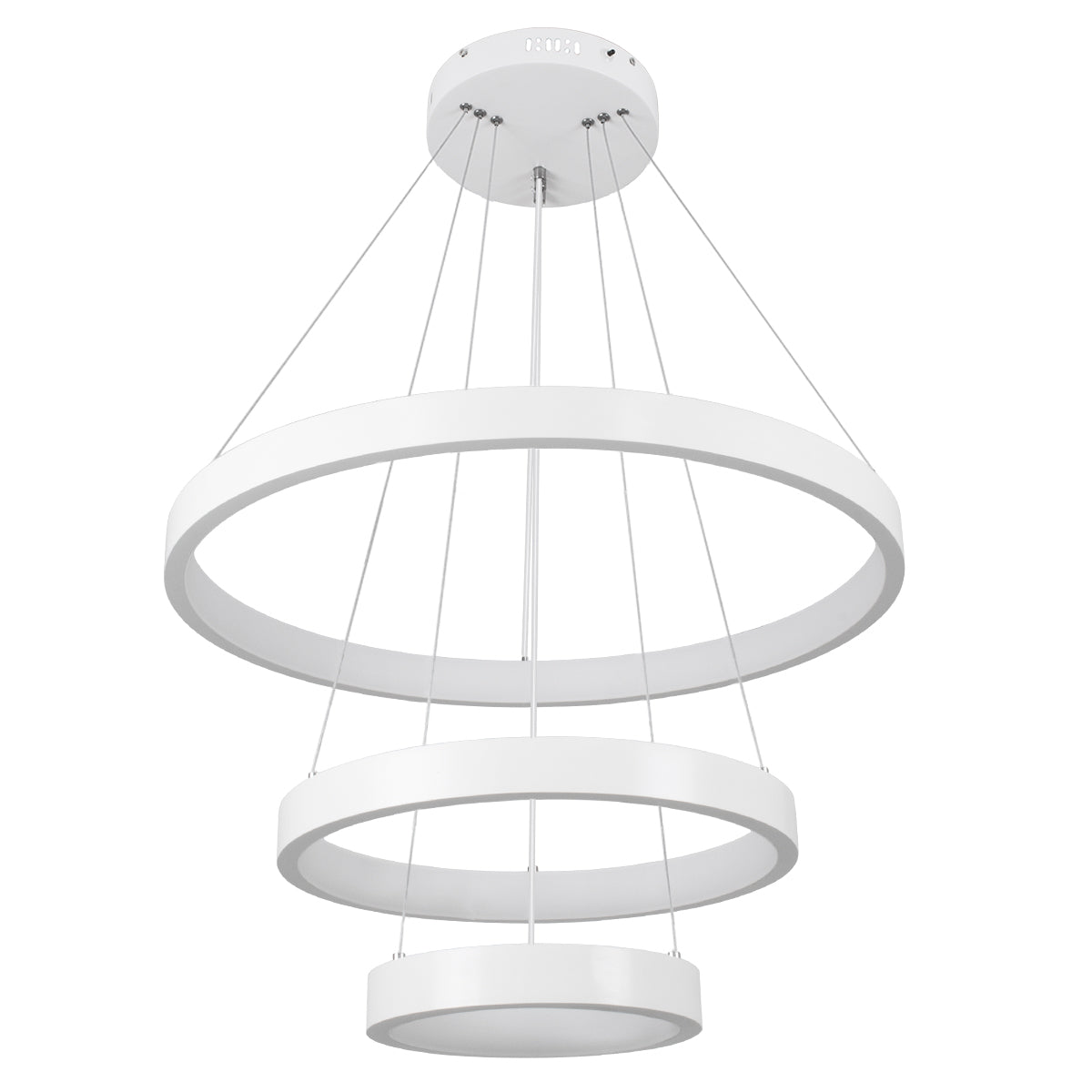 NEMESIS TRIO 61168 Κρεμαστό Φωτιστικό Δαχτυλίδι-Κύκλος LED CCT 100W 12123lm 360° AC 220-240V - Εναλλαγή Φωτισμού μέσω Τηλεχειριστηρίου All In One Ψυχρό 6000k+Φυσικό 4500k+Θερμό 2700k Dimmable Φ25+40+60cm - Λευκό