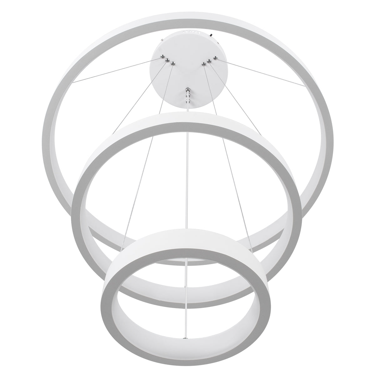 NEMESIS TRIO 61168 Κρεμαστό Φωτιστικό Δαχτυλίδι-Κύκλος LED CCT 100W 12123lm 360° AC 220-240V - Εναλλαγή Φωτισμού μέσω Τηλεχειριστηρίου All In One Ψυχρό 6000k+Φυσικό 4500k+Θερμό 2700k Dimmable Φ25+40+60cm - Λευκό