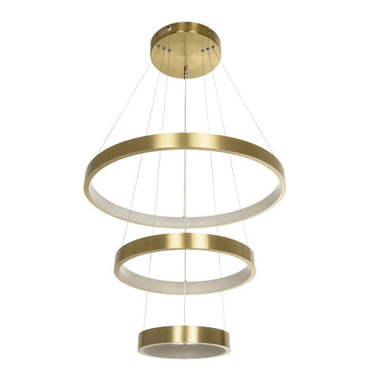 NEMESIS TRIO 61169 Μοντέρνο Κρεμαστό Φωτιστικό Οροφής LED 100W 12123lm 360° AC 220-240V IP20 Ρυθμιζόμενο Λευκό CCT με Χειριστήριο από 2700K έως 6000K Dimmable - Lumileds SMD Chip - Χρυσό Βούρτσας - Μ60 x Π60 x Υ60