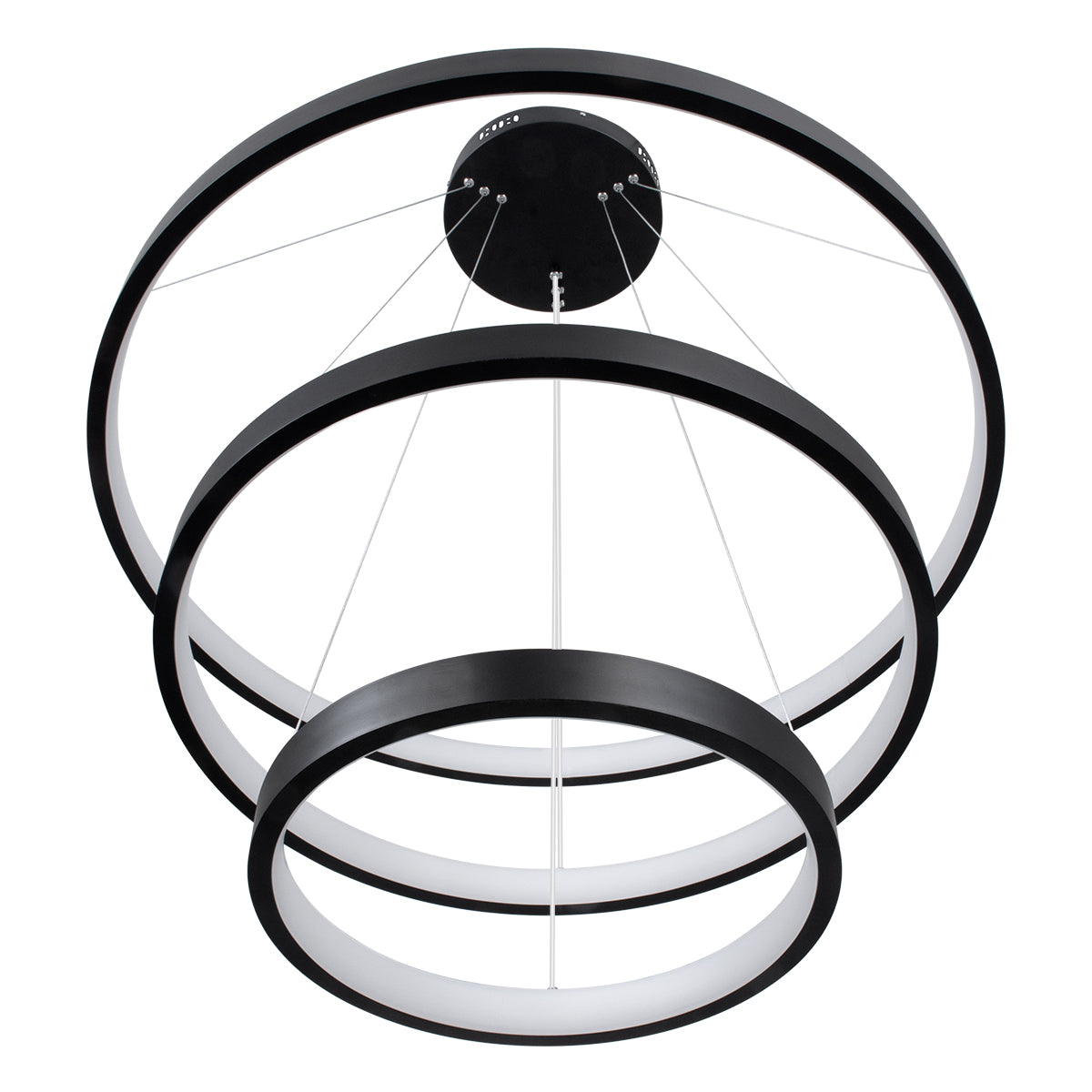 NEMESIS TRIO 61170 Μοντέρνο Κρεμαστό Φωτιστικό Οροφής LED 120W 14723lm 360° AC 220-240V IP20 Ρυθμιζόμενο Λευκό CCT με Χειριστήριο από 2700K έως 6000K Dimmable - Lumileds SMD Chip - Μαύρο Ματ - Μ80 x Π80 x Υ60