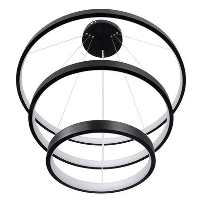 NEMESIS TRIO 61170 Μοντέρνο Κρεμαστό Φωτιστικό Οροφής LED 120W 14723lm 360° AC 220-240V IP20 Ρυθμιζόμενο Λευκό CCT με Χειριστήριο από 2700K έως 6000K Dimmable - Lumileds SMD Chip - Μαύρο Ματ - Μ80 x Π80 x Υ60