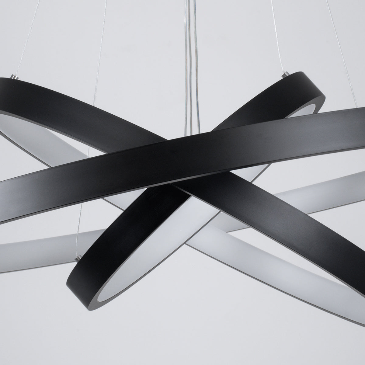 NEMESIS TRIO 61170 Μοντέρνο Κρεμαστό Φωτιστικό Οροφής LED 120W 14723lm 360° AC 220-240V IP20 Ρυθμιζόμενο Λευκό CCT με Χειριστήριο από 2700K έως 6000K Dimmable - Lumileds SMD Chip - Μαύρο Ματ - Μ80 x Π80 x Υ60