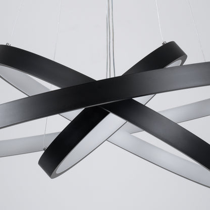 NEMESIS TRIO 61170 Μοντέρνο Κρεμαστό Φωτιστικό Οροφής LED 120W 14723lm 360° AC 220-240V IP20 Ρυθμιζόμενο Λευκό CCT με Χειριστήριο από 2700K έως 6000K Dimmable - Lumileds SMD Chip - Μαύρο Ματ - Μ80 x Π80 x Υ60