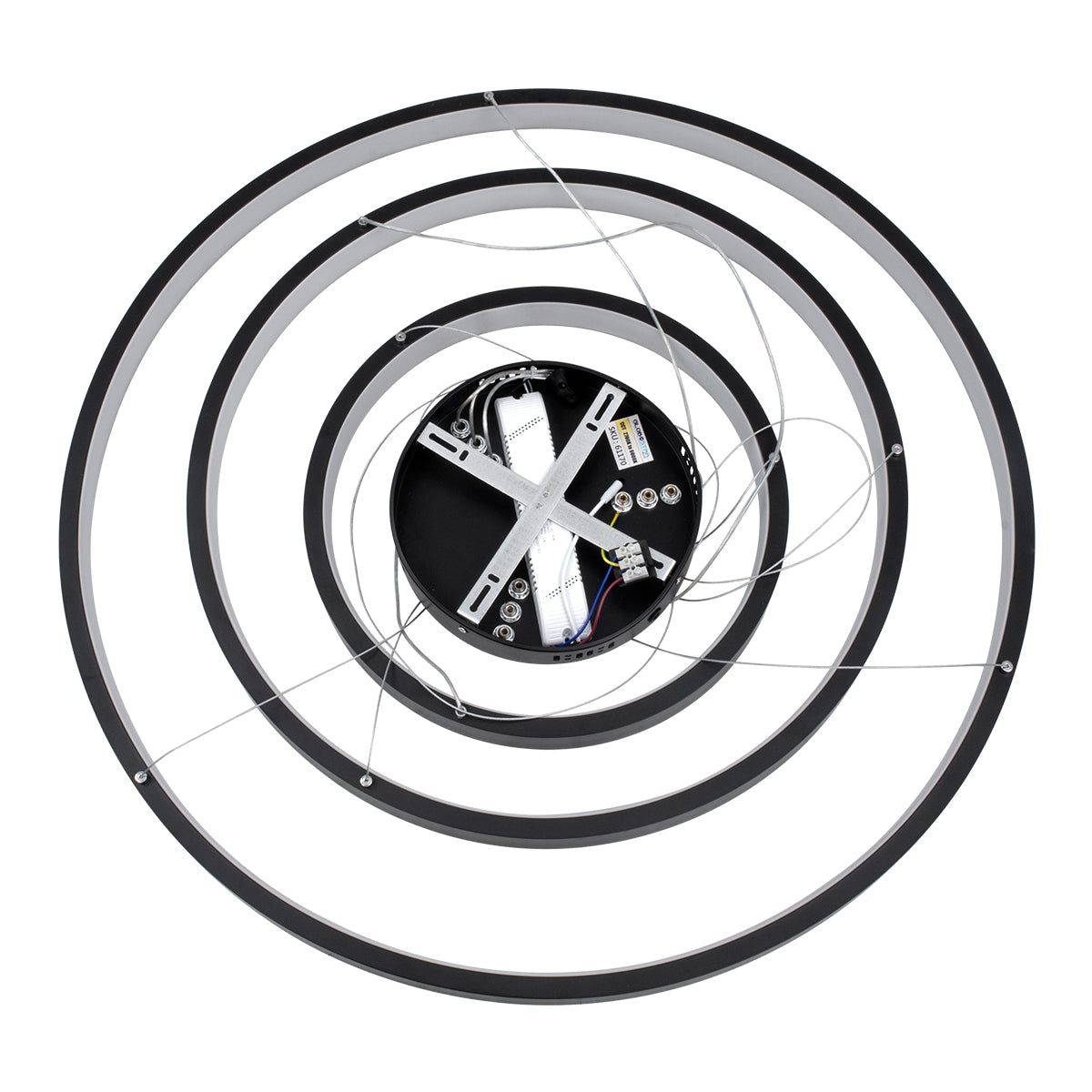 NEMESIS TRIO 61170 Μοντέρνο Κρεμαστό Φωτιστικό Οροφής LED 120W 14723lm 360° AC 220-240V IP20 Ρυθμιζόμενο Λευκό CCT με Χειριστήριο από 2700K έως 6000K Dimmable - Lumileds SMD Chip - Μαύρο Ματ - Μ80 x Π80 x Υ60