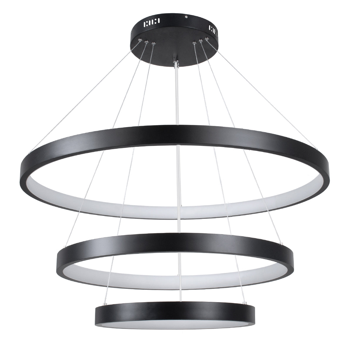 NEMESIS TRIO 61170-DECO Μοντέρνο Κρεμαστό Φωτιστικό Οροφής LED 120W 14723lm 360° AC 220-240V IP20 Ρυθμιζόμενο Λευκό CCT με Χειριστήριο από 2700K έως 6000K Dimmable - Lumileds SMD Chip - Μαύρο - Μ80 x Π80 x Υ90