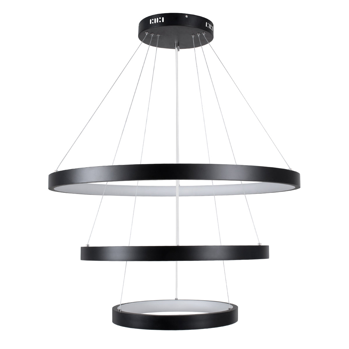 NEMESIS TRIO 61170-DECO Μοντέρνο Κρεμαστό Φωτιστικό Οροφής LED 120W 14723lm 360° AC 220-240V IP20 Ρυθμιζόμενο Λευκό CCT με Χειριστήριο από 2700K έως 6000K Dimmable - Lumileds SMD Chip - Μαύρο - Μ80 x Π80 x Υ90