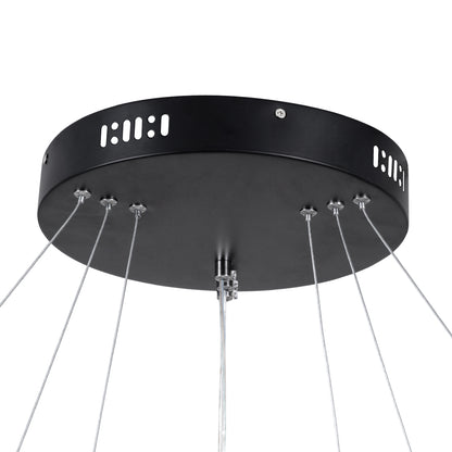 NEMESIS TRIO 61170-DECO Μοντέρνο Κρεμαστό Φωτιστικό Οροφής LED 120W 14723lm 360° AC 220-240V IP20 Ρυθμιζόμενο Λευκό CCT με Χειριστήριο από 2700K έως 6000K Dimmable - Lumileds SMD Chip - Μαύρο - Μ80 x Π80 x Υ90