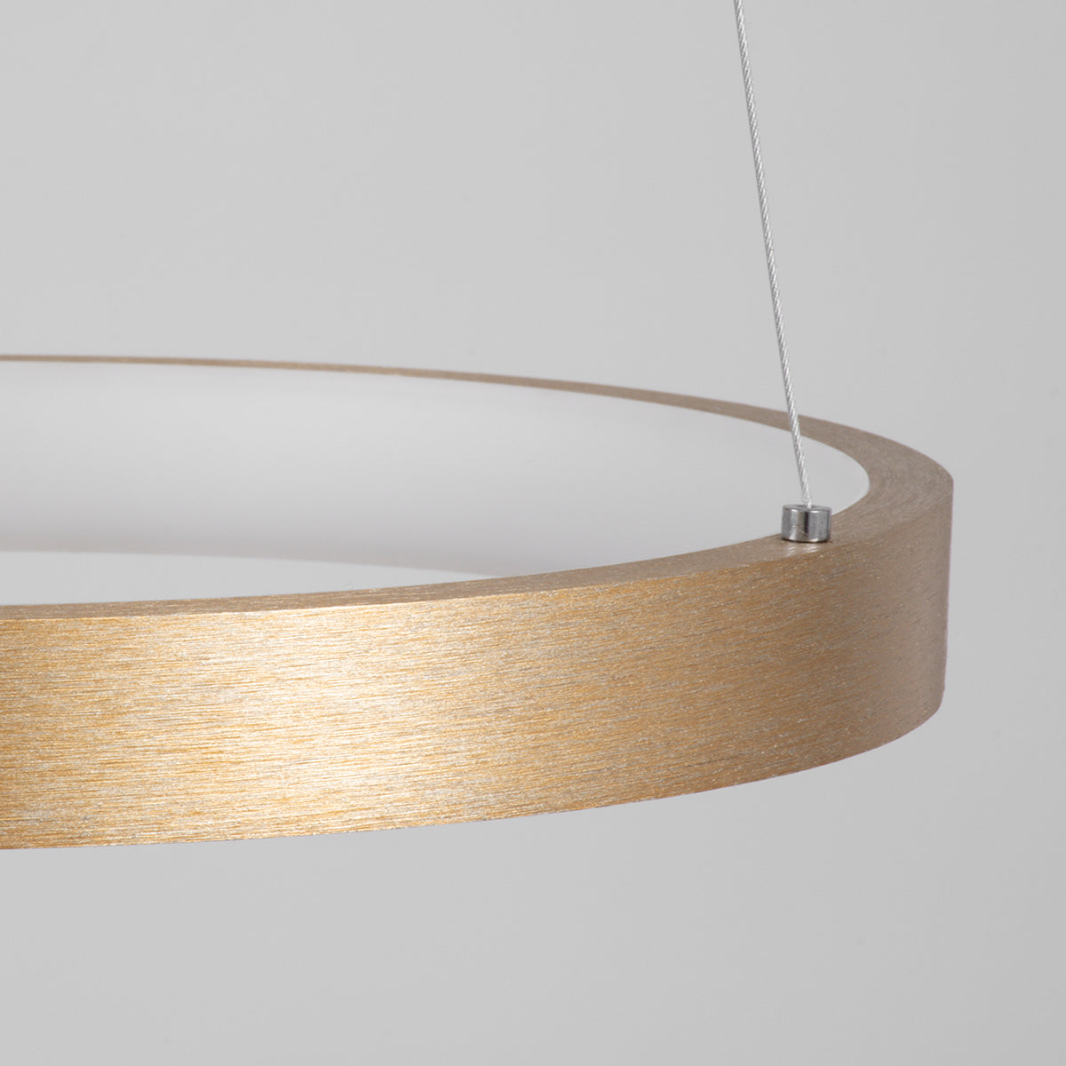 NEMESIS TRIO 61172 Μοντέρνο Κρεμαστό Φωτιστικό Οροφής LED 120W 14723lm 360° AC 220-240V IP20 Ρυθμιζόμενο Λευκό CCT με Χειριστήριο από 2700K έως 6000K Dimmable - Lumileds SMD Chip - Χρυσό Βούρτσας - Μ80 x Π80 x Υ60