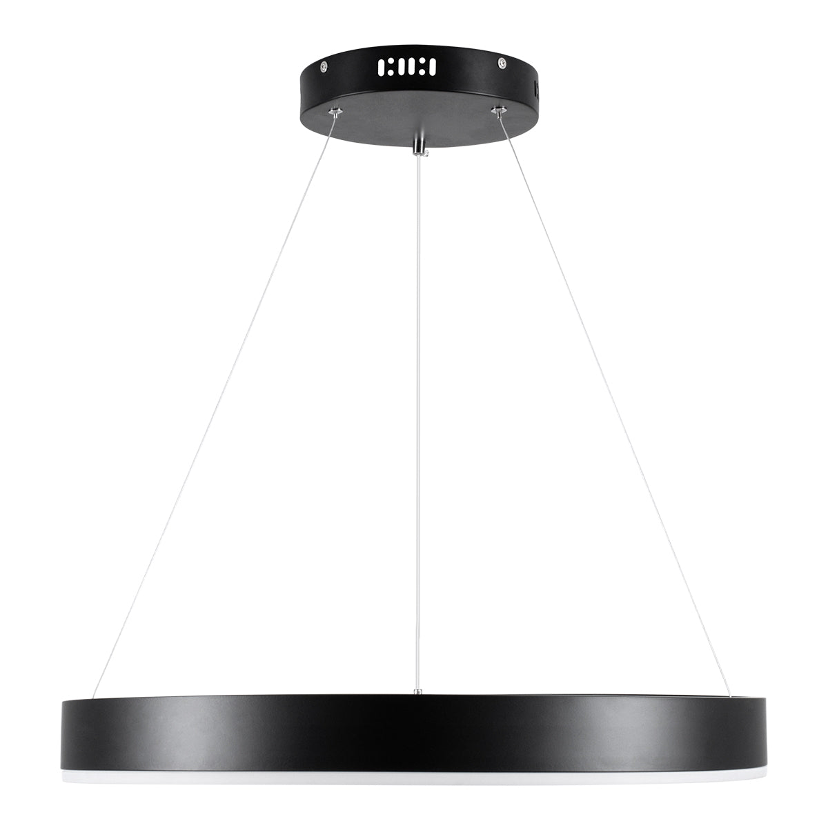 VENOM 61176 Κρεμαστό Φωτιστικό Δαχτυλίδι-Κύκλος LED CCT 45W 5269lm 120° AC 220-240V - Εναλλαγή Φωτισμού μέσω Τηλεχειριστηρίου All In One Ψυχρό 6000K+Φυσικό 4500K+Θερμό 2700K Dimmable Φ60cm - Μαύρο