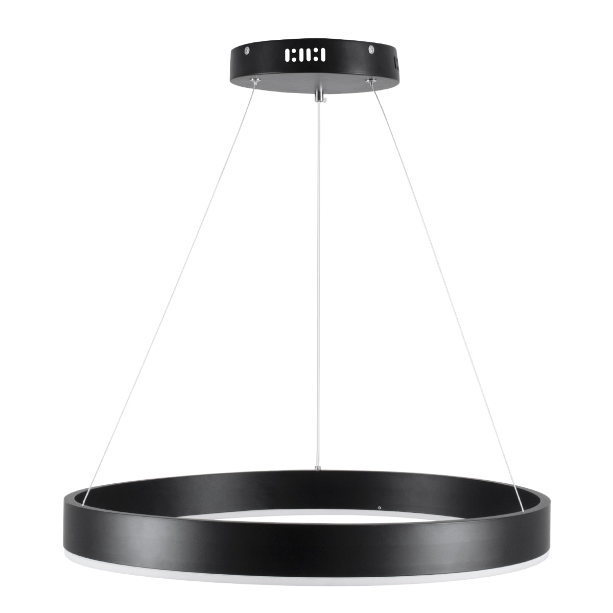 VENOM 61176 Κρεμαστό Φωτιστικό Δαχτυλίδι-Κύκλος LED CCT 45W 5269lm 120° AC 220-240V - Εναλλαγή Φωτισμού μέσω Τηλεχειριστηρίου All In One Ψυχρό 6000K+Φυσικό 4500K+Θερμό 2700K Dimmable Φ60cm - Μαύρο