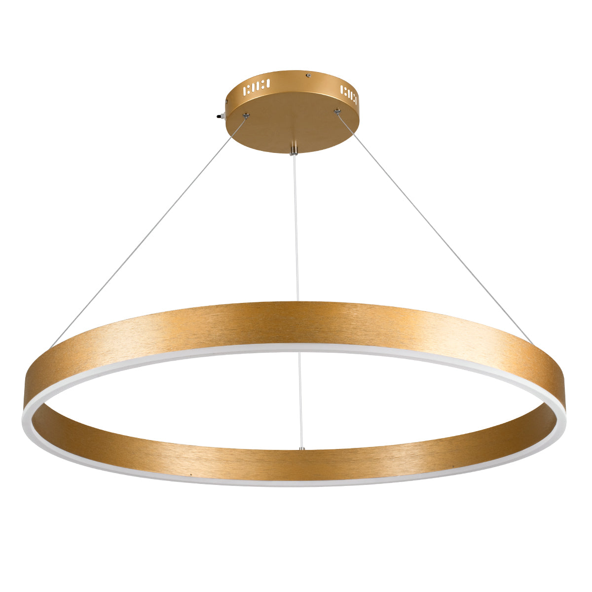 VENOM 61181 Μοντέρνο Κρεμαστό Φωτιστικό Οροφής LED 67W 7863lm 120° AC 220-240V IP20 Ρυθμιζόμενο Λευκό CCT με Χειριστήριο από 2700K έως 6000K Dimmable - Lumileds SMD Chip - Χρυσό Βούρτσας - Μ80 x Π80 x Υ6.5