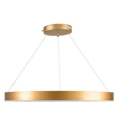 VENOM 61181 Μοντέρνο Κρεμαστό Φωτιστικό Οροφής LED 67W 7863lm 120° AC 220-240V IP20 Ρυθμιζόμενο Λευκό CCT με Χειριστήριο από 2700K έως 6000K Dimmable - Lumileds SMD Chip - Χρυσό Βούρτσας - Μ80 x Π80 x Υ6.5