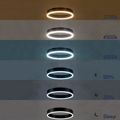 VENOM 61182 Μοντέρνο Κρεμαστό Φωτιστικό Οροφής LED 75W 8818lm 120° AC 220-240V IP20 Ρυθμιζόμενο Λευκό CCT με Χειριστήριο από 2700K έως 6000K Dimmable - Lumileds SMD Chip - Μαύρο Ματ - Μ100 x Π100 x Υ6.5