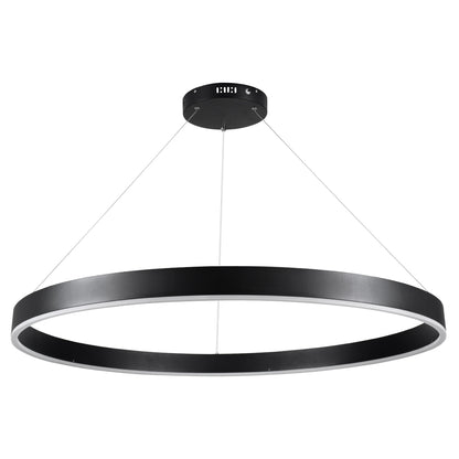 VENOM 61182 Μοντέρνο Κρεμαστό Φωτιστικό Οροφής LED 75W 8818lm 120° AC 220-240V IP20 Ρυθμιζόμενο Λευκό CCT με Χειριστήριο από 2700K έως 6000K Dimmable - Lumileds SMD Chip - Μαύρο Ματ - Μ100 x Π100 x Υ6.5