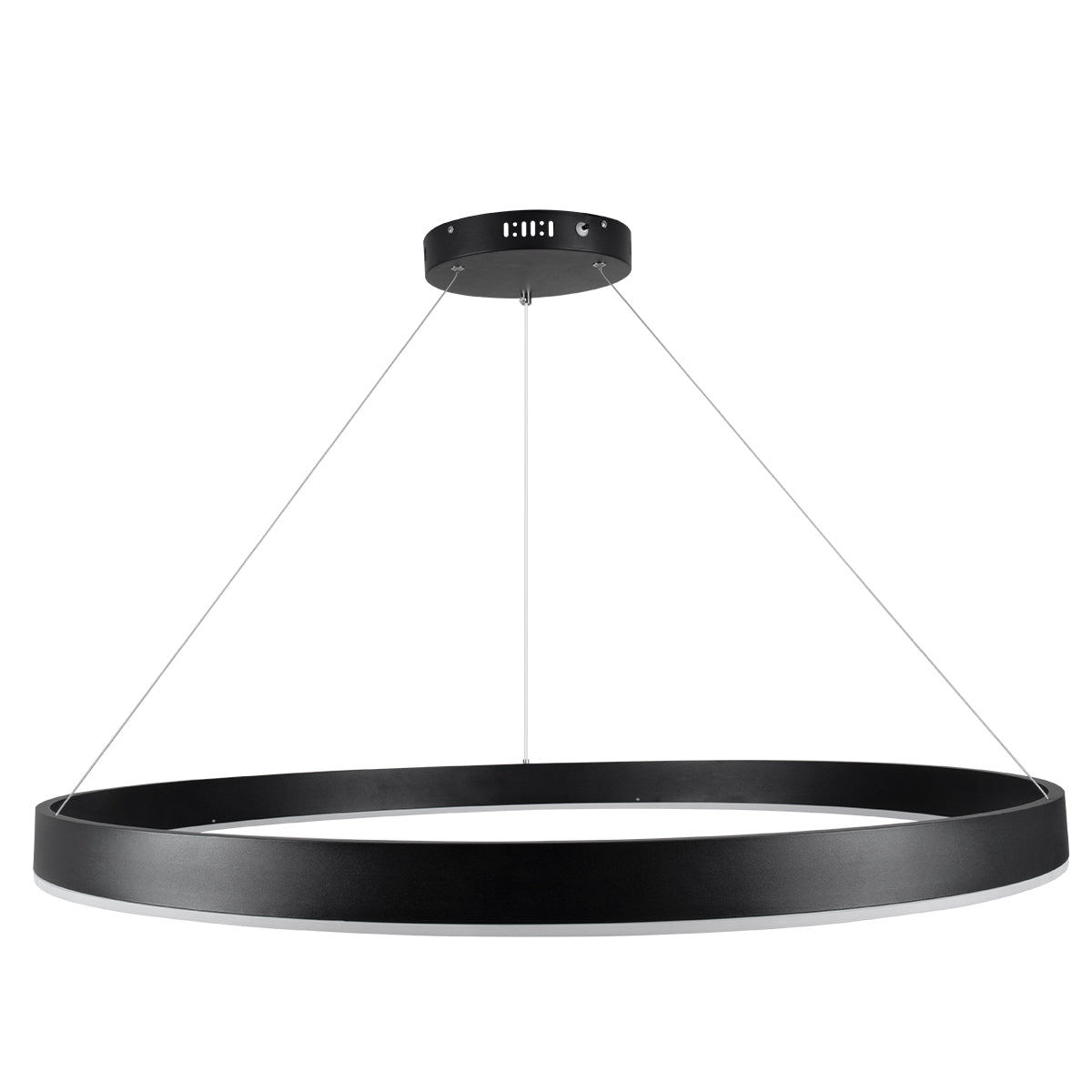 VENOM 61182 Μοντέρνο Κρεμαστό Φωτιστικό Οροφής LED 75W 8818lm 120° AC 220-240V IP20 Ρυθμιζόμενο Λευκό CCT με Χειριστήριο από 2700K έως 6000K Dimmable - Lumileds SMD Chip - Μαύρο Ματ - Μ100 x Π100 x Υ6.5