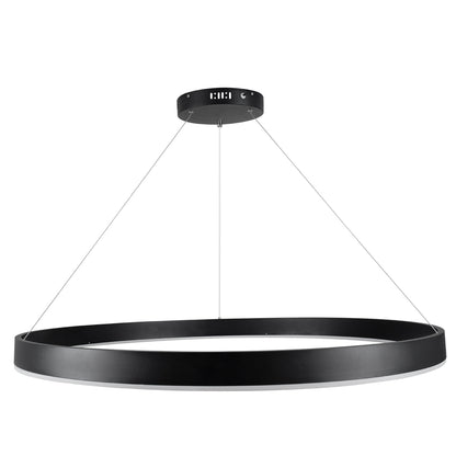 VENOM 61182 Μοντέρνο Κρεμαστό Φωτιστικό Οροφής LED 75W 8818lm 120° AC 220-240V IP20 Ρυθμιζόμενο Λευκό CCT με Χειριστήριο από 2700K έως 6000K Dimmable - Lumileds SMD Chip - Μαύρο Ματ - Μ100 x Π100 x Υ6.5