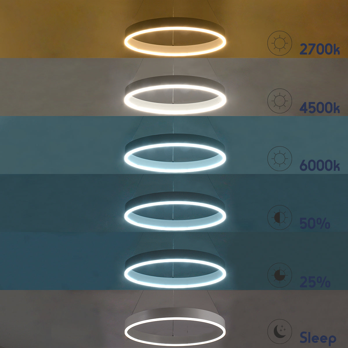 VENOM 61183 Μοντέρνο Κρεμαστό Φωτιστικό Οροφής LED 75W 8818lm 120° AC 220-240V IP20 Ρυθμιζόμενο Λευκό CCT με Χειριστήριο από 2700K έως 6000K Dimmable - Lumileds SMD Chip - Λευκό Ματ - Μ100 x Π100 x Υ6.5