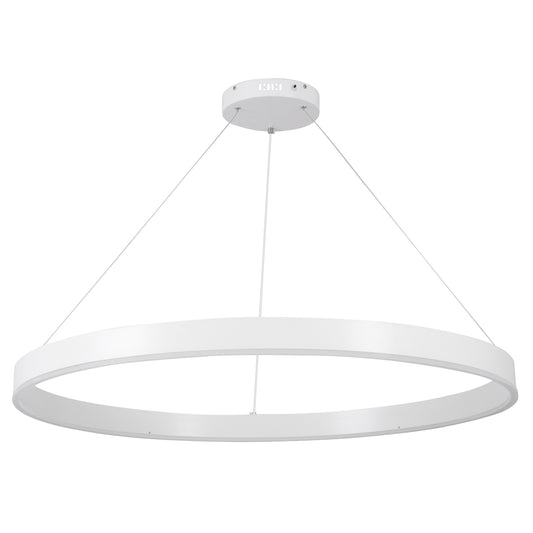 VENOM 61183 Μοντέρνο Κρεμαστό Φωτιστικό Οροφής LED 75W 8818lm 120° AC 220-240V IP20 Ρυθμιζόμενο Λευκό CCT με Χειριστήριο από 2700K έως 6000K Dimmable - Lumileds SMD Chip - Λευκό Ματ - Μ100 x Π100 x Υ6.5