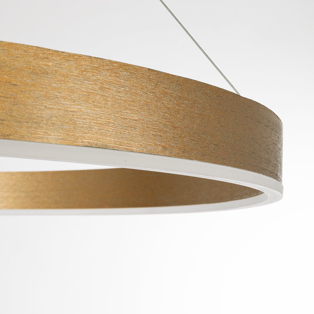 VENOM 61184 Κρεμαστό Φωτιστικό Δαχτυλίδι-Κύκλος LED CCT 75W 8818lm 120° AC 220-240V - Εναλλαγή Φωτισμού μέσω Τηλεχειριστηρίου All In One Ψυχρό 6000K+Φυσικό 4500K+Θερμό 2700K Dimmable Φ100cm - Χρυσό Βούρτσας