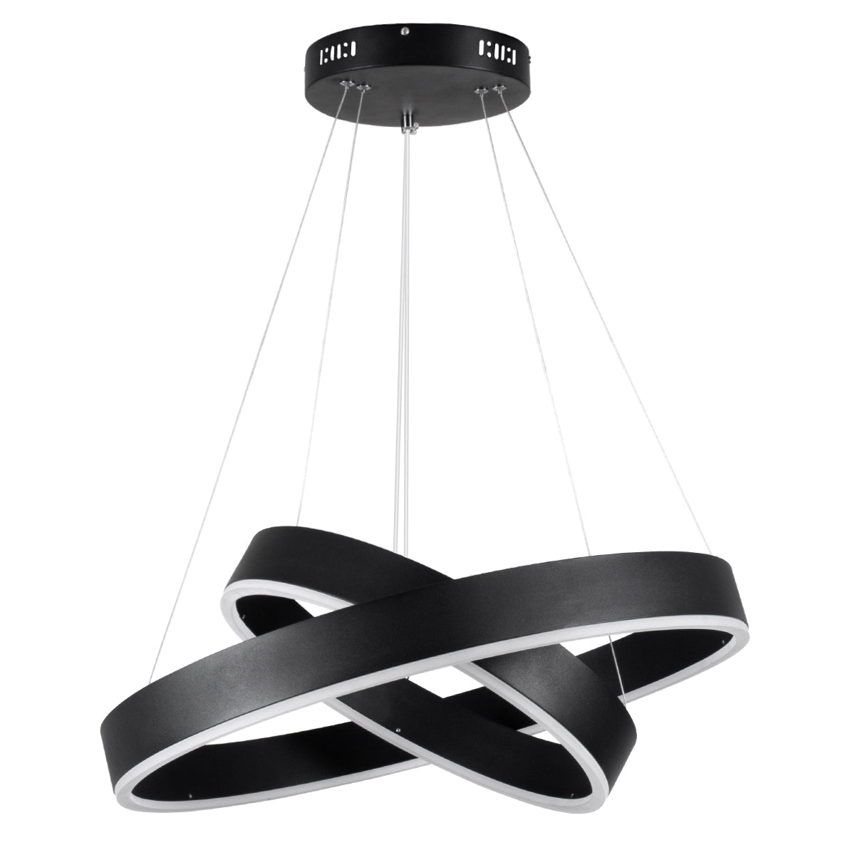 VENOM DUO 61185 Μοντέρνο Κρεμαστό Φωτιστικό Οροφής LED 75W 8818lm 120° AC 220-240V IP20 Ρυθμιζόμενο Λευκό CCT με Χειριστήριο από 2700K έως 6000K Dimmable - Lumileds SMD Chip - Μαύρο Ματ - Μ60 x Π60 x Υ40