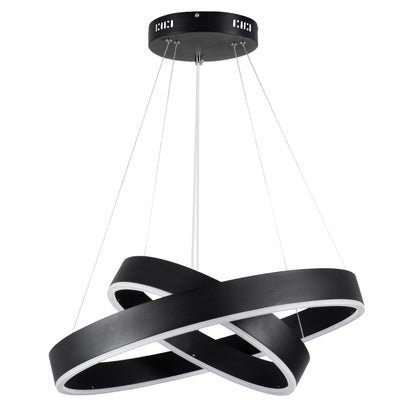 VENOM DUO 61185 Μοντέρνο Κρεμαστό Φωτιστικό Οροφής LED 75W 8818lm 120° AC 220-240V IP20 Ρυθμιζόμενο Λευκό CCT με Χειριστήριο από 2700K έως 6000K Dimmable - Lumileds SMD Chip - Μαύρο Ματ - Μ60 x Π60 x Υ40