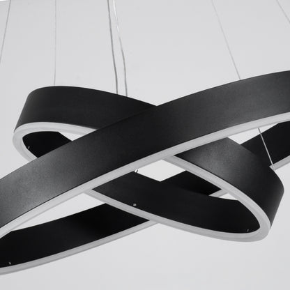 VENOM DUO 61185 Μοντέρνο Κρεμαστό Φωτιστικό Οροφής LED 75W 8818lm 120° AC 220-240V IP20 Ρυθμιζόμενο Λευκό CCT με Χειριστήριο από 2700K έως 6000K Dimmable - Lumileds SMD Chip - Μαύρο Ματ - Μ60 x Π60 x Υ40