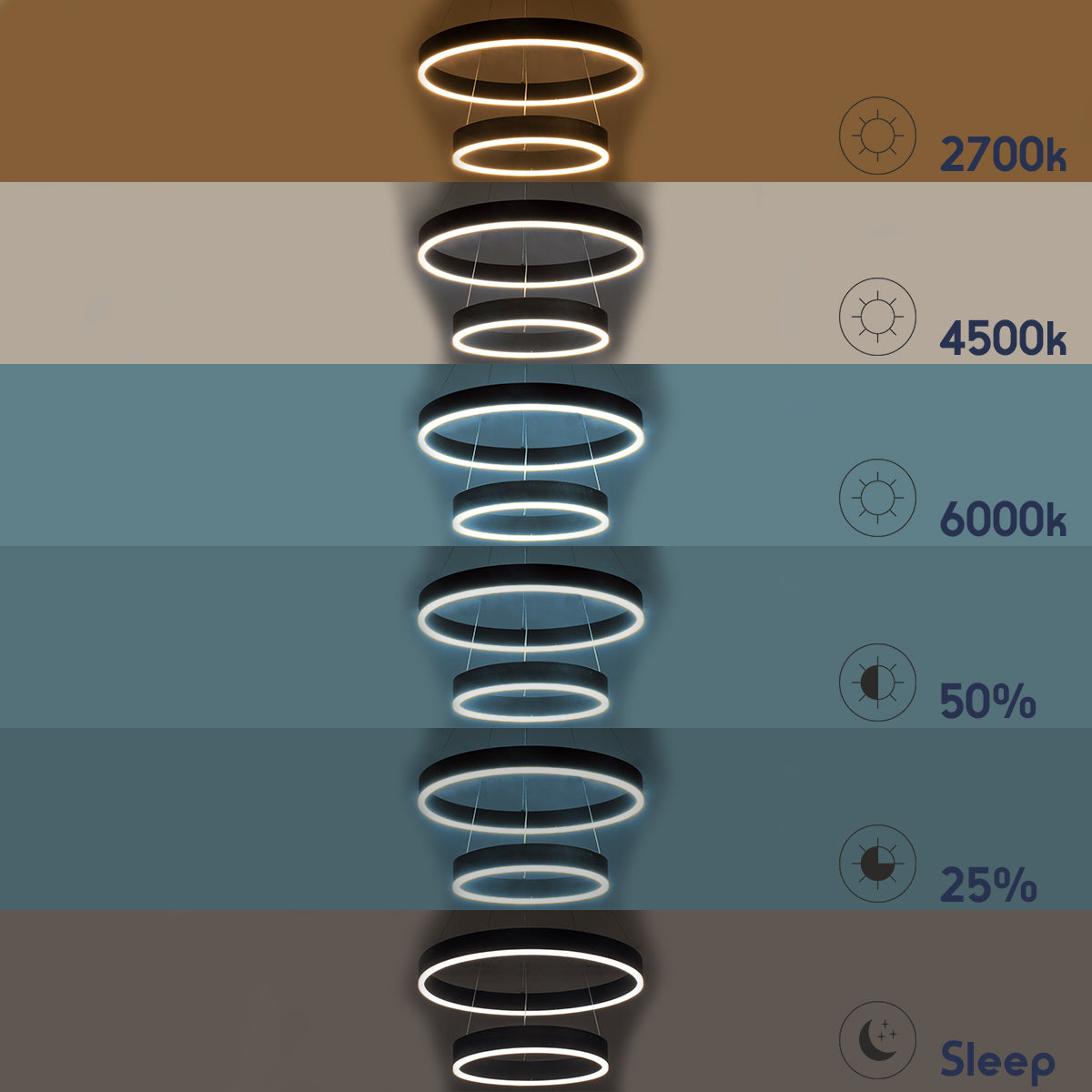 VENOM DUO 61185-DECO Μοντέρνο Κρεμαστό Φωτιστικό Οροφής LED 75W 8818lm 120° AC 220-240V IP20 Ρυθμιζόμενο Λευκό CCT με Χειριστήριο από 2700K έως 6000K Dimmable - Lumileds SMD Chip - Μαύρο - Μ60 x Π60 x Υ40