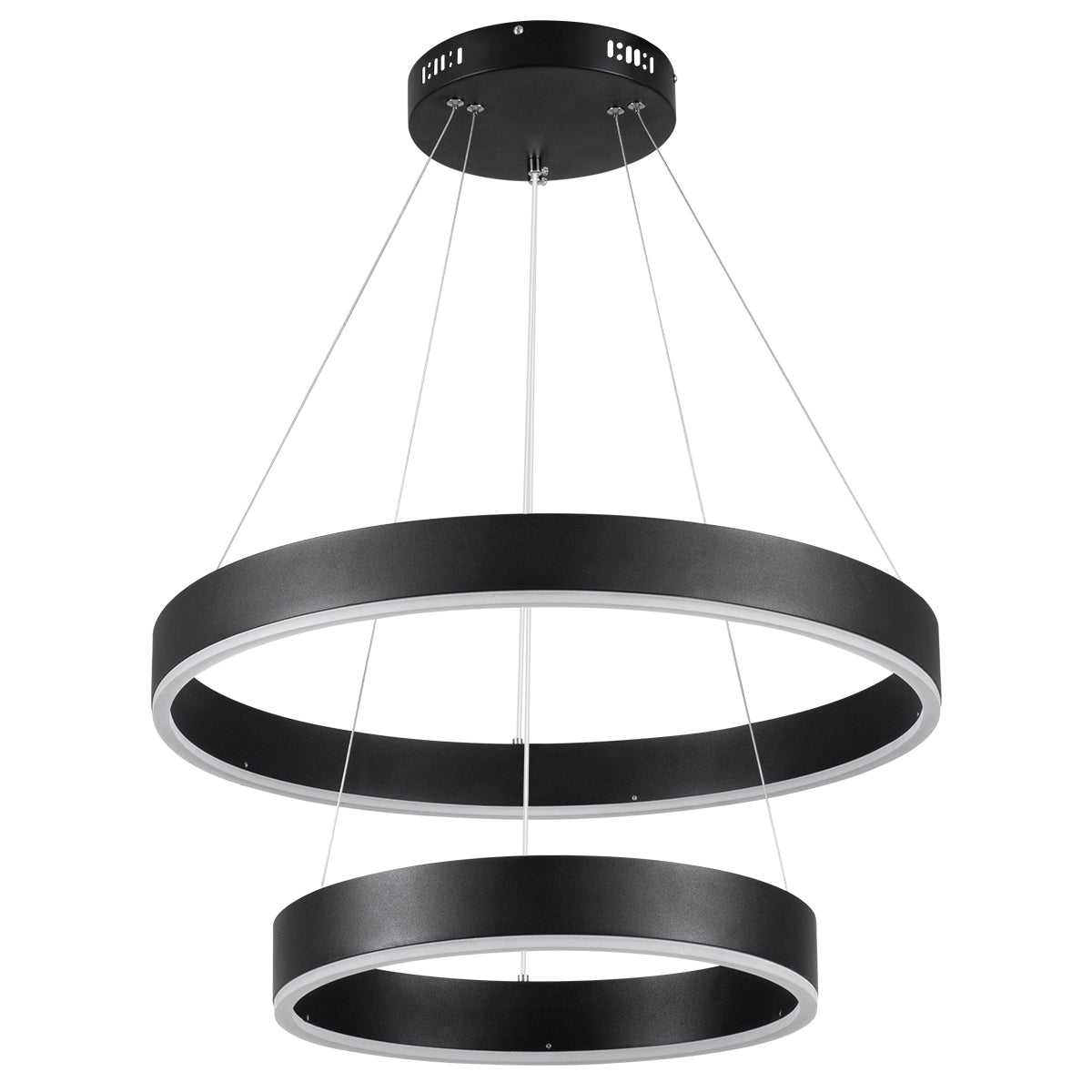 VENOM DUO 61185-DECO Μοντέρνο Κρεμαστό Φωτιστικό Οροφής LED 75W 8818lm 120° AC 220-240V IP20 Ρυθμιζόμενο Λευκό CCT με Χειριστήριο από 2700K έως 6000K Dimmable - Lumileds SMD Chip - Μαύρο - Μ60 x Π60 x Υ40