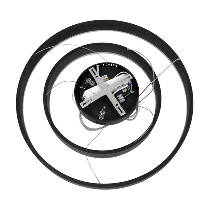 VENOM DUO 61185-DECO Μοντέρνο Κρεμαστό Φωτιστικό Οροφής LED 75W 8818lm 120° AC 220-240V IP20 Ρυθμιζόμενο Λευκό CCT με Χειριστήριο από 2700K έως 6000K Dimmable - Lumileds SMD Chip - Μαύρο - Μ60 x Π60 x Υ40