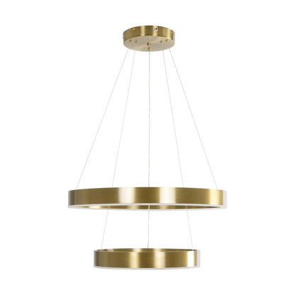 VENOM 61187 Μοντέρνο Κρεμαστό Φωτιστικό Οροφής LED 75W 8818lm 120° AC 220-240V IP20 Ρυθμιζόμενο Λευκό CCT με Χειριστήριο από 2700K έως 6000K Dimmable - Lumileds SMD Chip - Χρυσό Βούρτσας - Μ60 x Π60 x Υ40