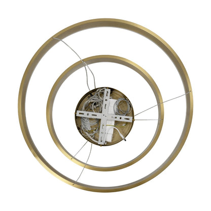 VENOM 61187 Μοντέρνο Κρεμαστό Φωτιστικό Οροφής LED 75W 8818lm 120° AC 220-240V IP20 Ρυθμιζόμενο Λευκό CCT με Χειριστήριο από 2700K έως 6000K Dimmable - Lumileds SMD Chip - Χρυσό Βούρτσας - Μ60 x Π60 x Υ40