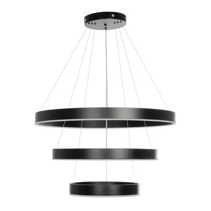 VENOM TRIO 61188 Μοντέρνο Κρεμαστό Φωτιστικό Οροφής LED 120W 14158lm 120° AC 220-240V IP20 Ρυθμιζόμενο Λευκό CCT με Χειριστήριο από 2700K έως 6000K Dimmable - Lumileds SMD Chip - Μαύρο Ματ - Μ80 x Π80 x Υ60