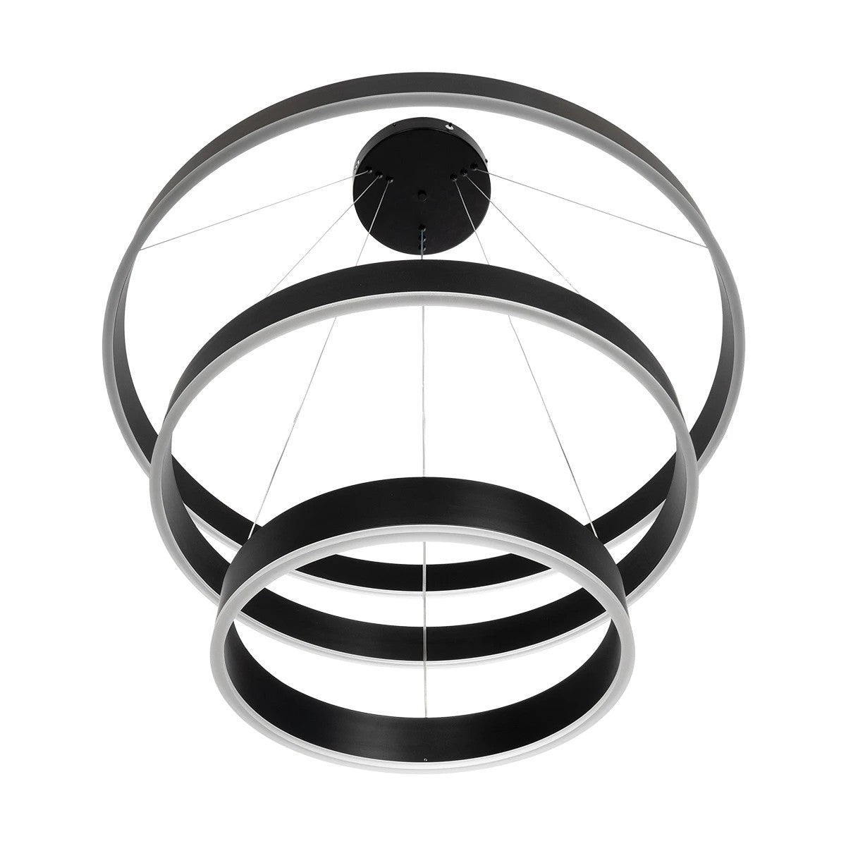 VENOM TRIO 61188 Μοντέρνο Κρεμαστό Φωτιστικό Οροφής LED 120W 14158lm 120° AC 220-240V IP20 Ρυθμιζόμενο Λευκό CCT με Χειριστήριο από 2700K έως 6000K Dimmable - Lumileds SMD Chip - Μαύρο Ματ - Μ80 x Π80 x Υ60