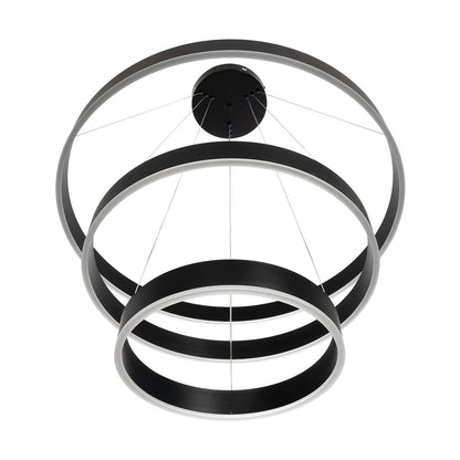 VENOM TRIO 61188 Μοντέρνο Κρεμαστό Φωτιστικό Οροφής LED 120W 14158lm 120° AC 220-240V IP20 Ρυθμιζόμενο Λευκό CCT με Χειριστήριο από 2700K έως 6000K Dimmable - Lumileds SMD Chip - Μαύρο Ματ - Μ80 x Π80 x Υ60