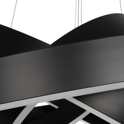 VENOM TRIO 61188 Μοντέρνο Κρεμαστό Φωτιστικό Οροφής LED 120W 14158lm 120° AC 220-240V IP20 Ρυθμιζόμενο Λευκό CCT με Χειριστήριο από 2700K έως 6000K Dimmable - Lumileds SMD Chip - Μαύρο Ματ - Μ80 x Π80 x Υ60