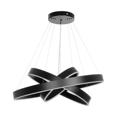 VENOM TRIO 61188-DECO Μοντέρνο Κρεμαστό Φωτιστικό Οροφής LED 120W 14158lm 120° AC 220-240V IP20 Ρυθμιζόμενο Λευκό CCT με Χειριστήριο από 2700K έως 6000K Dimmable - Lumileds SMD Chip - Μαύρο Ματ - Μ80 x Π80 x Υ60