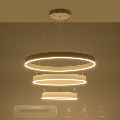 VENOM TRIO 61189 Μοντέρνο Κρεμαστό Φωτιστικό Οροφής LED 120W 14158lm 120° AC 220-240V IP20 Ρυθμιζόμενο Λευκό CCT με Χειριστήριο από 2700K έως 6000K Dimmable - Lumileds SMD Chip - Λευκό Ματ - Μ80 x Π80 x Υ60