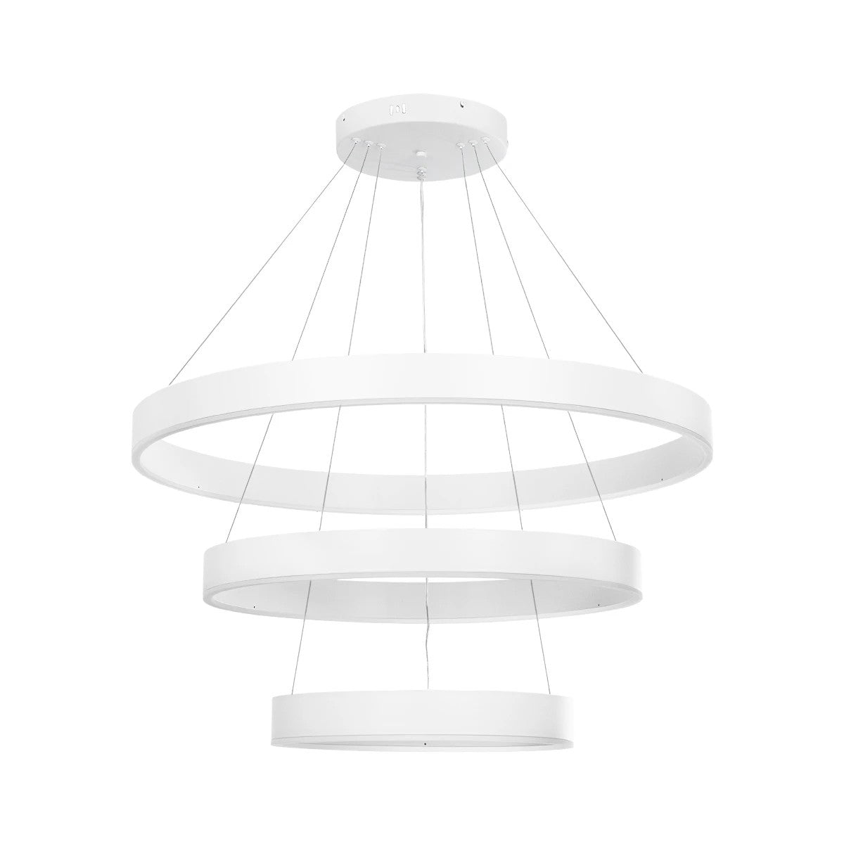 VENOM TRIO 61189 Μοντέρνο Κρεμαστό Φωτιστικό Οροφής LED 120W 14158lm 120° AC 220-240V IP20 Ρυθμιζόμενο Λευκό CCT με Χειριστήριο από 2700K έως 6000K Dimmable - Lumileds SMD Chip - Λευκό Ματ - Μ80 x Π80 x Υ60