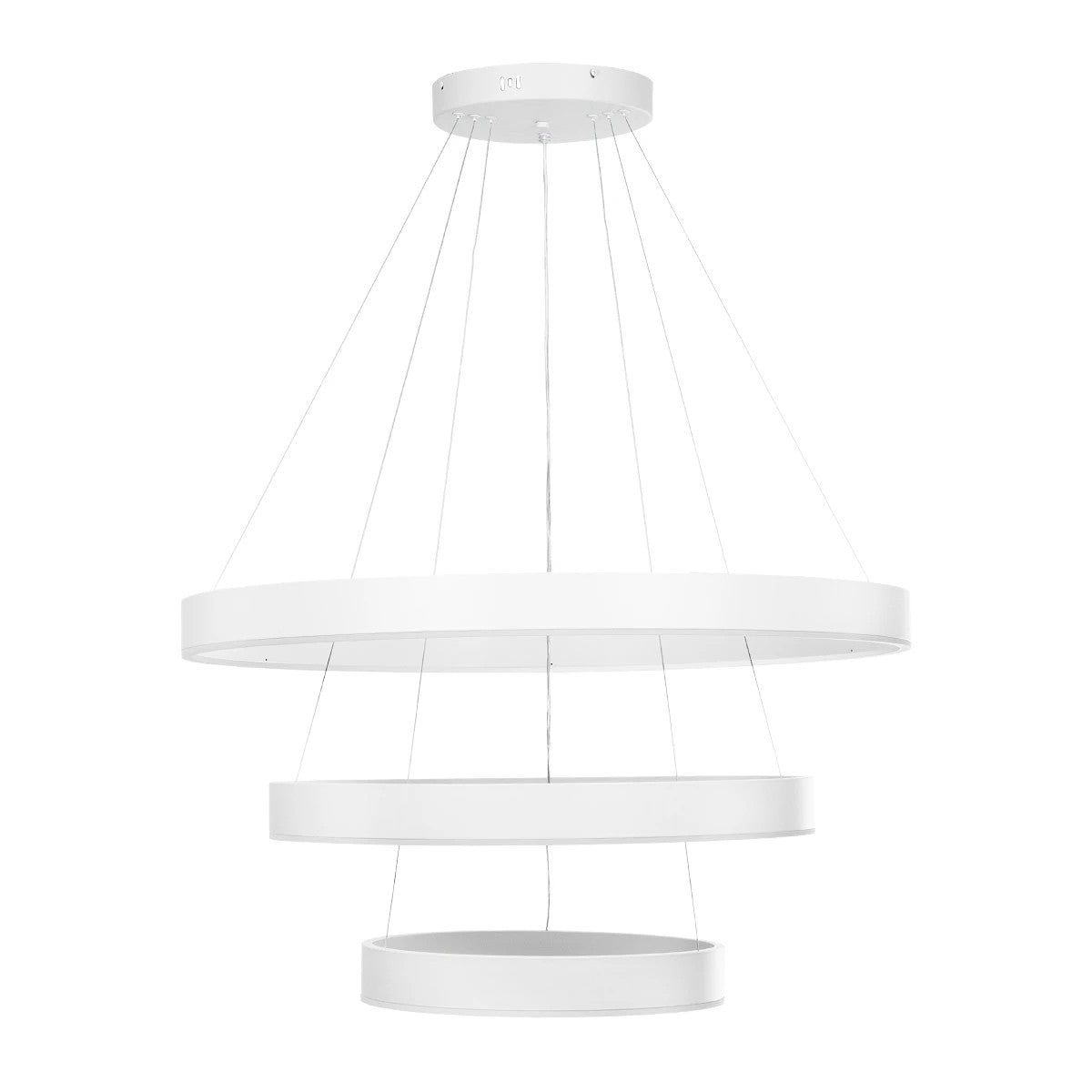 VENOM TRIO 61189 Μοντέρνο Κρεμαστό Φωτιστικό Οροφής LED 120W 14158lm 120° AC 220-240V IP20 Ρυθμιζόμενο Λευκό CCT με Χειριστήριο από 2700K έως 6000K Dimmable - Lumileds SMD Chip - Λευκό Ματ - Μ80 x Π80 x Υ60