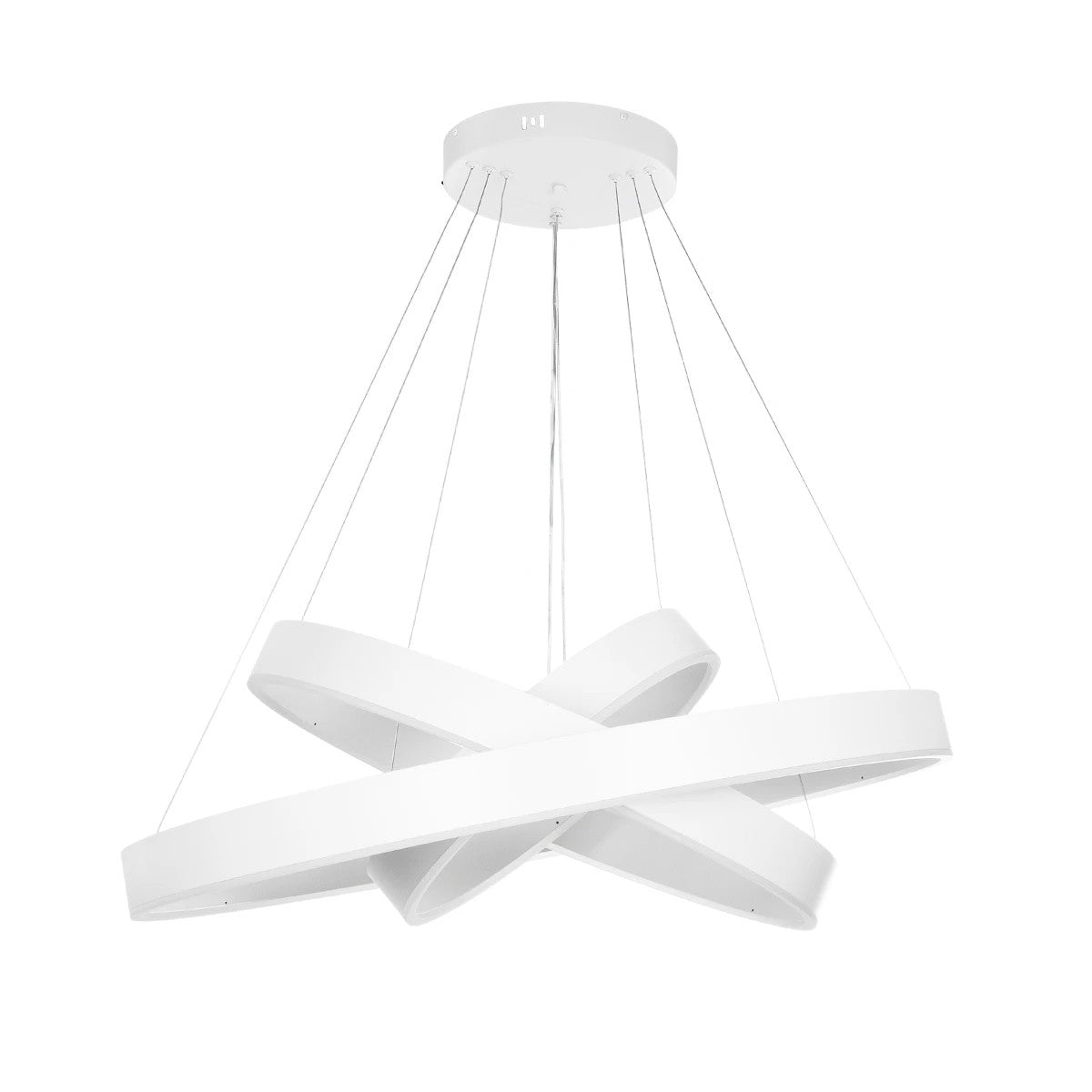 VENOM TRIO 61189 Μοντέρνο Κρεμαστό Φωτιστικό Οροφής LED 120W 14158lm 120° AC 220-240V IP20 Ρυθμιζόμενο Λευκό CCT με Χειριστήριο από 2700K έως 6000K Dimmable - Lumileds SMD Chip - Λευκό Ματ - Μ80 x Π80 x Υ60