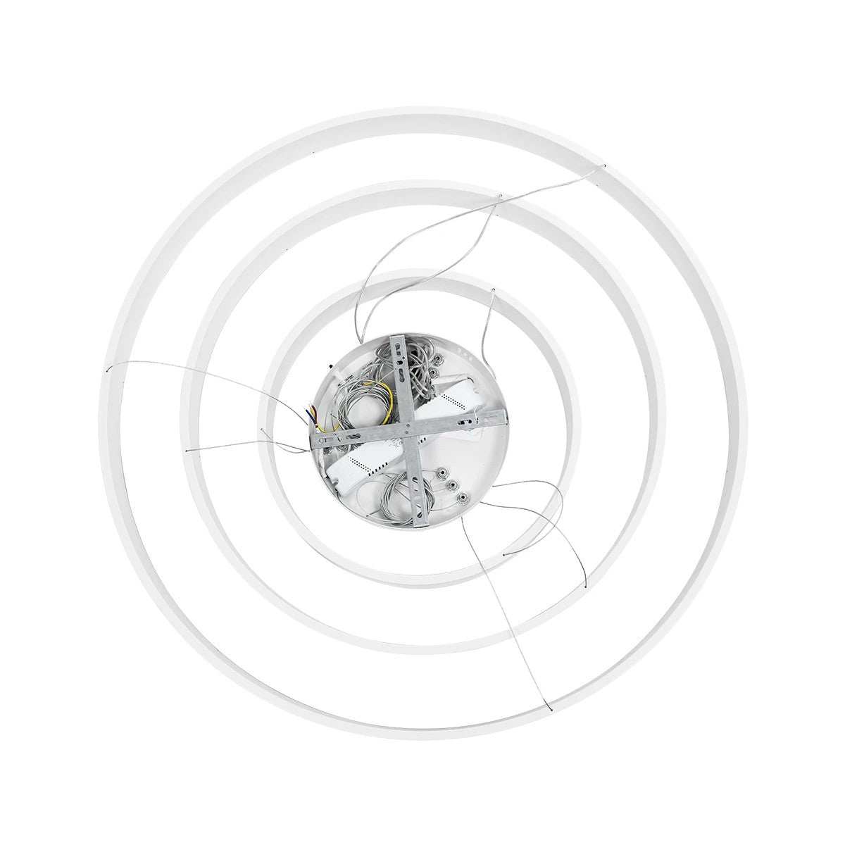 VENOM TRIO 61189-DECO Μοντέρνο Κρεμαστό Φωτιστικό Οροφής LED 120W 14158lm 120° AC 220-240V IP20 Ρυθμιζόμενο Λευκό CCT με Χειριστήριο από 2700K έως 6000K Dimmable - Lumileds SMD Chip - Λευκό Ματ - Μ80 x Π80 x Υ60