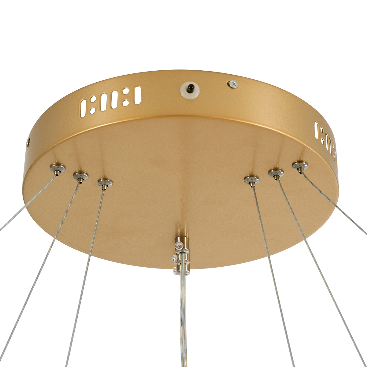 VENOM TRIO 61190 Κρεμαστό Φωτιστικό Δαχτυλίδι-Κύκλος LED CCT 120W 14158lm 120° AC 220-240V - Εναλλαγή Φωτισμού μέσω Τηλεχειριστηρίου All In One Ψυχρό 6000K+Φυσικό 4500K+Θερμό 2700K Dimmable Φ40+60+80cm - Χρυσό Βούρτσας