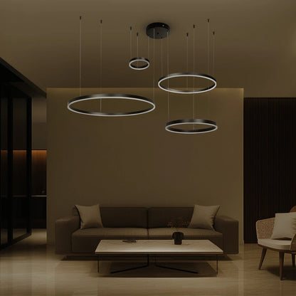 VENOM 61191 Μοντέρνο Κρεμαστό Φωτιστικό Οροφής LED 150W 17659lm 120° AC 220-240V IP20 Ρυθμιζόμενο Λευκό CCT με Χειριστήριο από 2700K έως 6000K Dimmable - Lumileds SMD Chip - Μαύρο Ματ - Μ150 x Π90 x Υ60