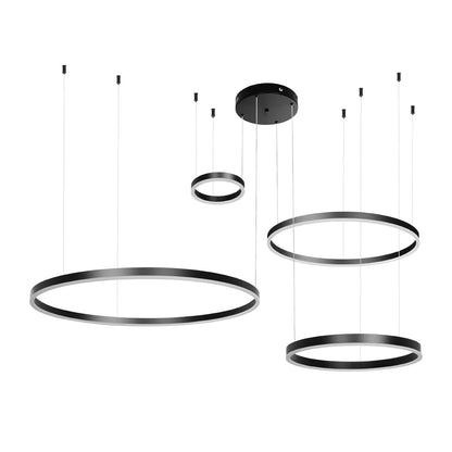 VENOM 61191 Μοντέρνο Κρεμαστό Φωτιστικό Οροφής LED 150W 17659lm 120° AC 220-240V IP20 Ρυθμιζόμενο Λευκό CCT με Χειριστήριο από 2700K έως 6000K Dimmable - Lumileds SMD Chip - Μαύρο Ματ - Μ150 x Π90 x Υ60