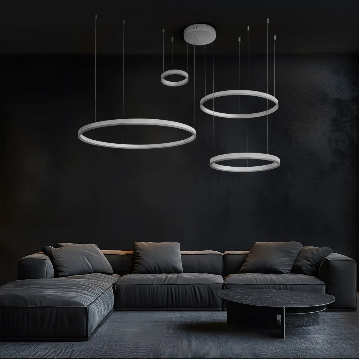 VENOM 61192 Μοντέρνο Κρεμαστό Φωτιστικό Οροφής LED 150W 17659lm 120° AC 220-240V IP20 Ρυθμιζόμενο Λευκό CCT με Χειριστήριο από 2700K έως 6000K Dimmable - Lumileds SMD Chip - Λευκό Ματ - Μ150 x Π90 x Υ60