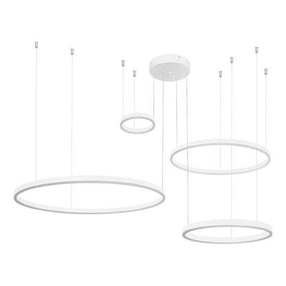 VENOM 61192 Μοντέρνο Κρεμαστό Φωτιστικό Οροφής LED 150W 17659lm 120° AC 220-240V IP20 Ρυθμιζόμενο Λευκό CCT με Χειριστήριο από 2700K έως 6000K Dimmable - Lumileds SMD Chip - Λευκό Ματ - Μ150 x Π90 x Υ60