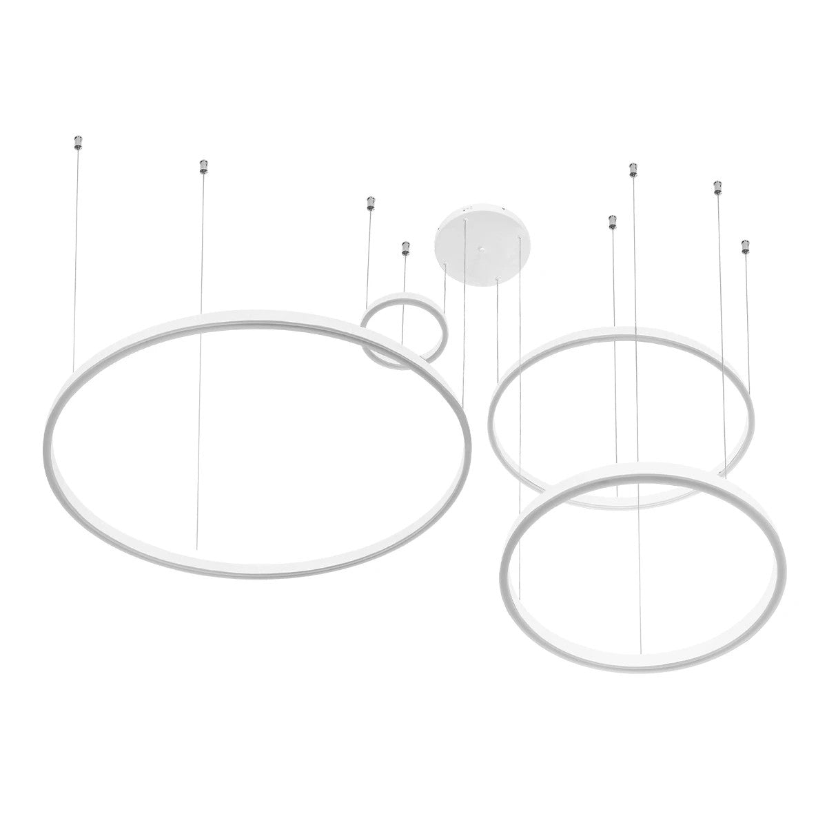 VENOM 61192 Μοντέρνο Κρεμαστό Φωτιστικό Οροφής LED 150W 17659lm 120° AC 220-240V IP20 Ρυθμιζόμενο Λευκό CCT με Χειριστήριο από 2700K έως 6000K Dimmable - Lumileds SMD Chip - Λευκό Ματ - Μ150 x Π90 x Υ60