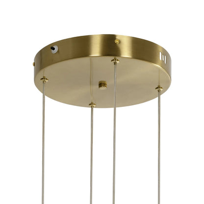 VENOM 61193 Μοντέρνο Κρεμαστό Φωτιστικό Οροφής LED 150W 17659lm 120° AC 220-240V IP20 Ρυθμιζόμενο Λευκό CCT με Χειριστήριο από 2700K έως 6000K Dimmable - Lumileds SMD Chip - Χρυσό Βούρτσας - Μ150 x Π90 x Υ60