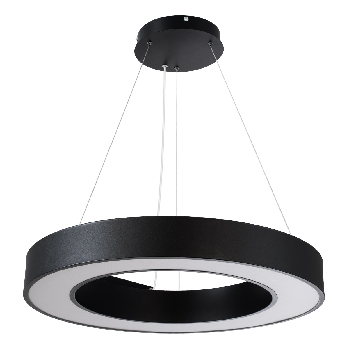 RA 61194 Κρεμαστό Φωτιστικό Δαχτυλίδι-Κύκλος LED CCT 67W 7370lm 120° AC 220-240V - Εναλλαγή Φωτισμού μέσω Τηλεχειριστηρίου All In One Ψυχρό 6000k+Φυσικό 4500k+Θερμό 2700k Dimmable Φ60cm - Μαύρο