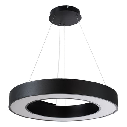 RA 61194 Κρεμαστό Φωτιστικό Δαχτυλίδι-Κύκλος LED CCT 67W 7370lm 120° AC 220-240V - Εναλλαγή Φωτισμού μέσω Τηλεχειριστηρίου All In One Ψυχρό 6000k+Φυσικό 4500k+Θερμό 2700k Dimmable Φ60cm - Μαύρο